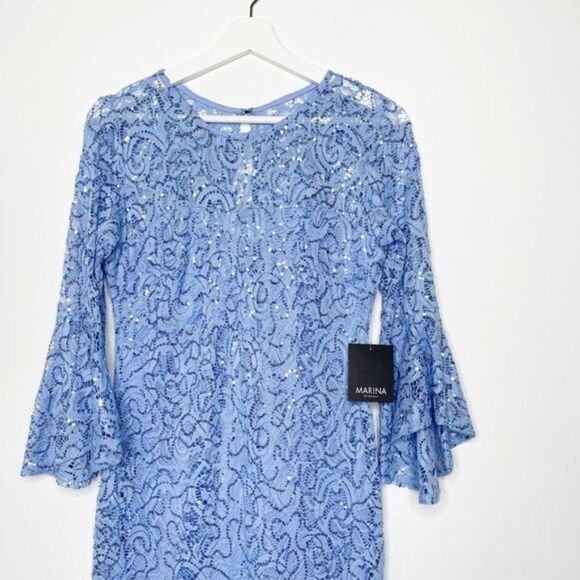 MARINA Sequin Blue Dress  - Picture 6 of 13